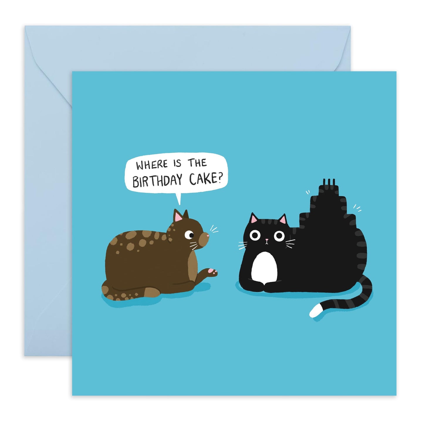 Hilarious Cats Birthday Card - 'Where is the Cake Cats' - Presents for Husband, Wife, Friends, Co-workers, Colleagues, Family, Boyfriend, Girlfriend - Ate It - Comes with Fun Stickers