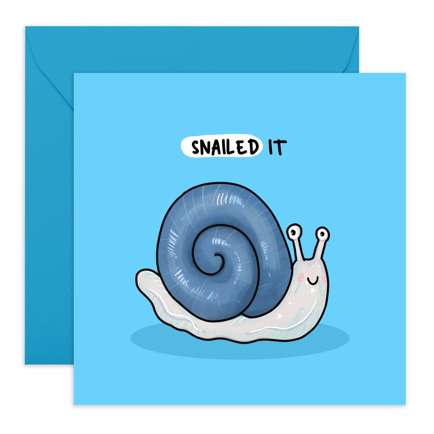 Punny Greeting Card - 'SNAILED IT' - Perfect for Adding a Fun and Playful Touch to Any Achievement or Occasion - Ideal for Him, Her, Friends, Family, Colleagues - Comes With Stickers By Central 23