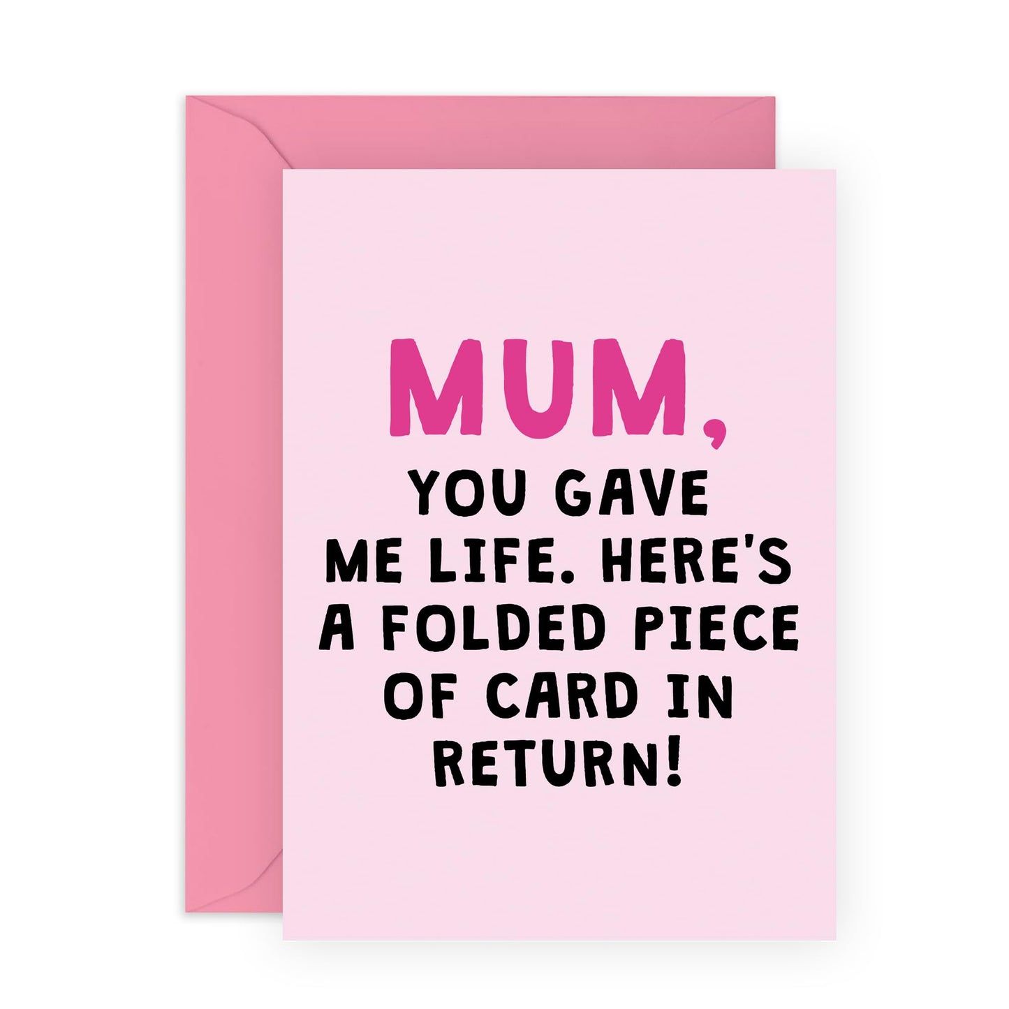 Sweet Greeting and Birthday Card - 'Mum You Gave Me Life' - Thank You Cards for Her Mummy, Mam, Ma from Son, Daughter, Kids - Mothers Day Message & Gift For Mama - Comes with Cute Stickers