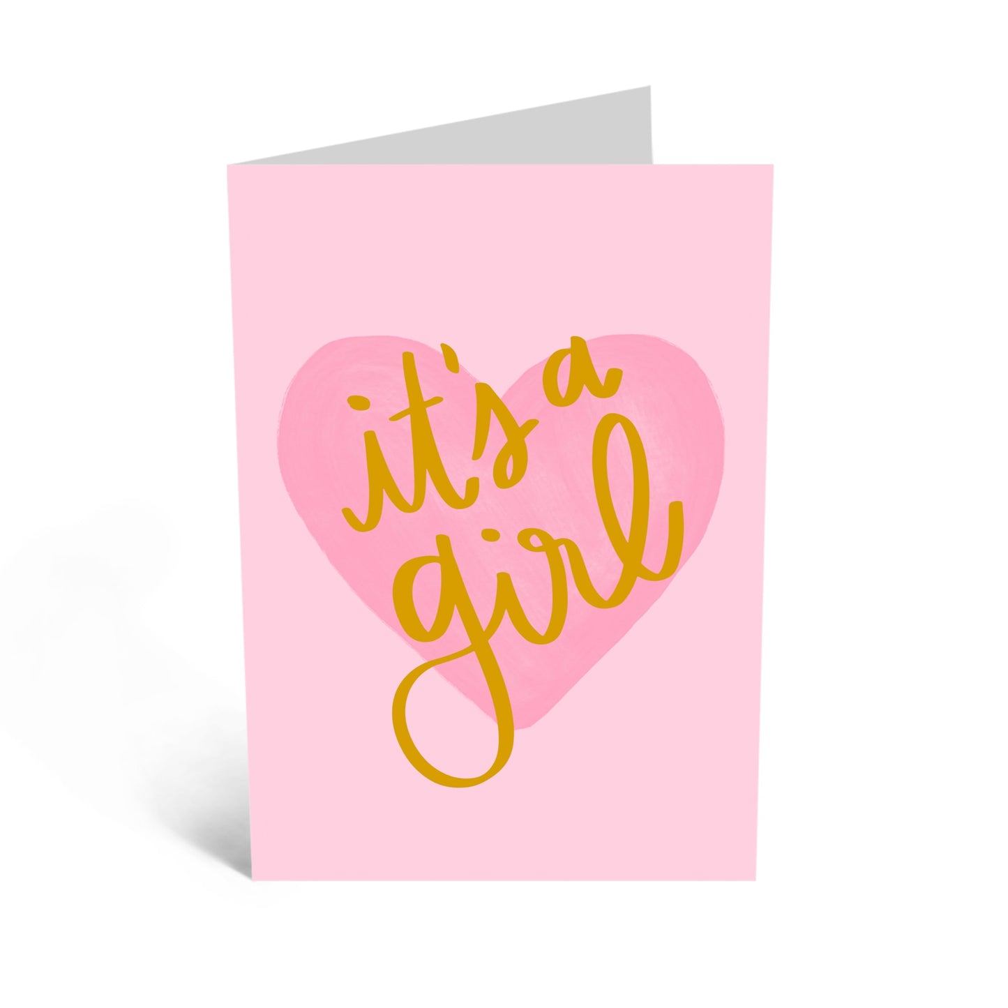 Celebratory Greeting Card - 'IT'S A GIRL' - For Announcing the Arrival of a New Baby Girl with Joy and Excitement - Ideal for Baby Showers or Birth Announcements - Comes with Stickers by Central 23