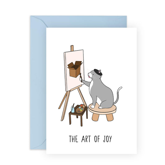 Cat Birthday Card - Funny Greeting Cards For Cat Mom - Cat Dad Card - The Art Of Joy - Cat Valentines Day Cards Kids - All Occasions Card Fur Baby Kitty Kitten - Comes With Cute Stickers By Central 23