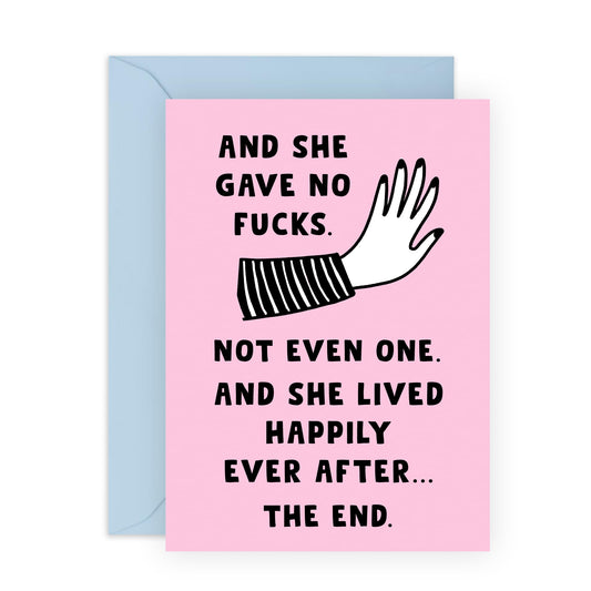 Funny Leaving Card For Colleagues - She Gave No F*cks - Retirement Card For Women - Congratulations Card New Job - Resignation - Gifts For Female Friend - Comes With Stickers - By Central 23