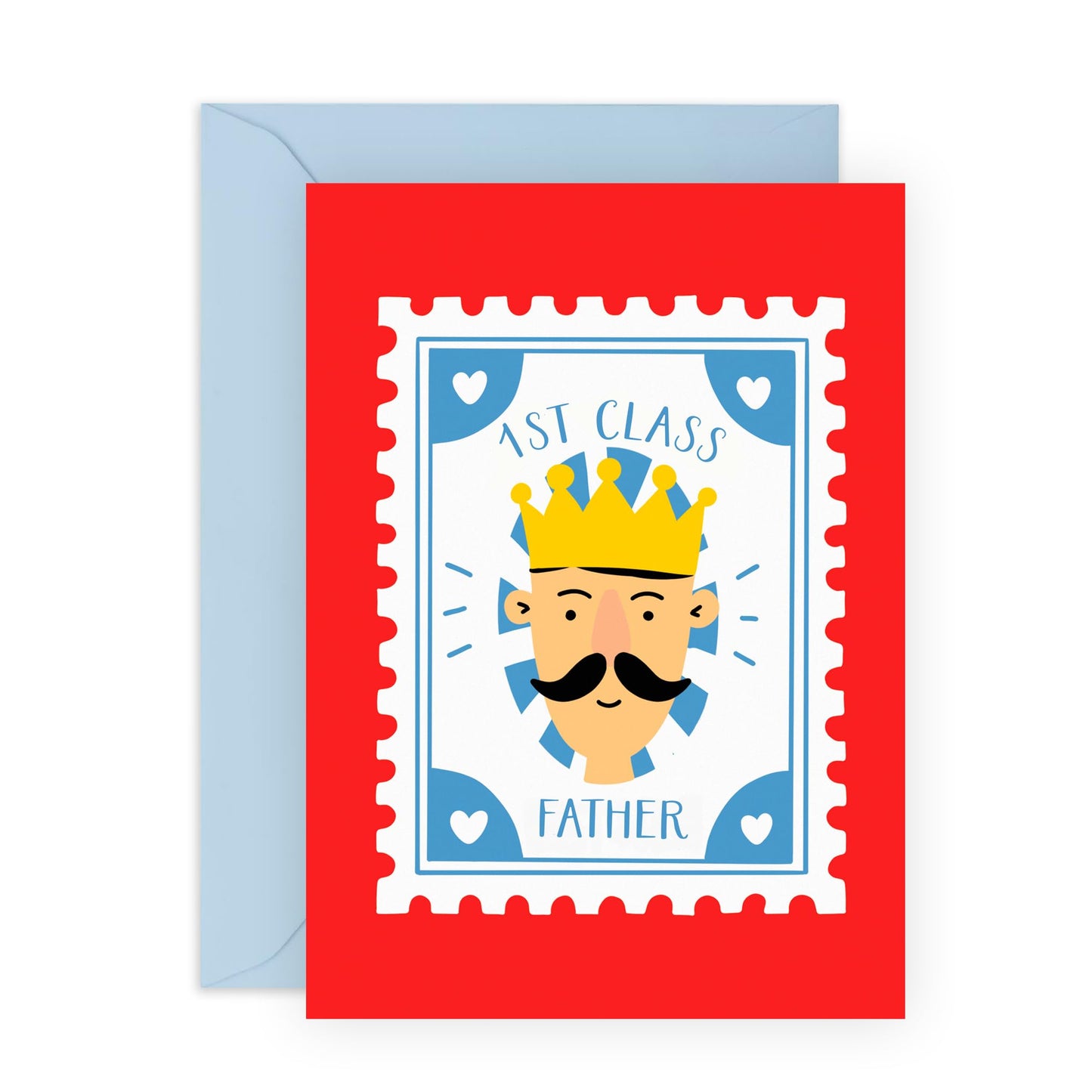 Dad Birthday Card - 1st Class Dad - Celebration Greeting Cards For Men - Thank You Cards, Congratulations, Goodluck Daddy Cards - Gifts For Him - Comes With Stickers By Central 23