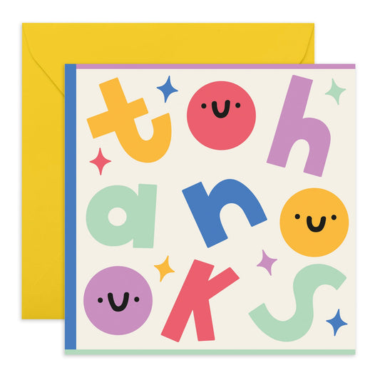 Thank You Cards For Student Teacher Coworker - Colorful Smiley - Teenager Greeting Cards For Girls Boys - Appreciation - - Gifts For Her Him Men Women - Comes With Fun Stickers By Central 23