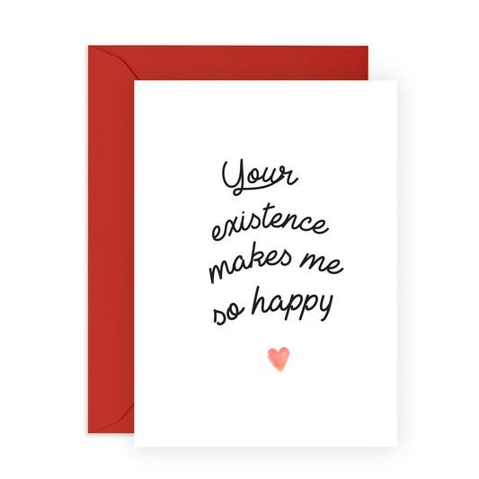 Anniversary Card For Wife - Your Existence Makes Me So Happy - Girlfriend Birthday Card - Sweet Valentine's Day Cards For Boyfriend Partner - Love Card For Him Her - Comes With Stickers By Central 23