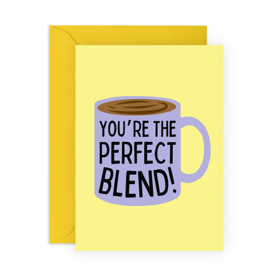 I Love You Card For Girlfriend - You're The Perfect Blend - Coffee Anniversary Card For Partner - Boyfriend Birthday Card - Valentine Love Gifts For Him Her Fiance - Comes With Stickers By Central 23