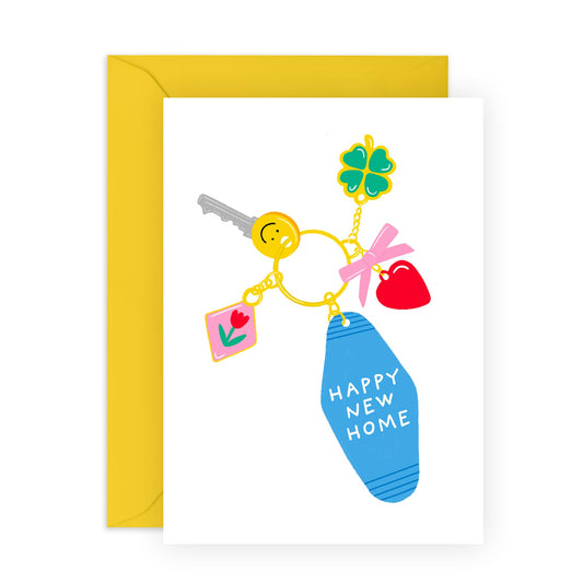 House Keys Congratulations Card - 'New Home Keys' - Gifts for Friends, Coworkers, Son, Daughter, Neighbours - Moving In - Comes with Fun Stickers