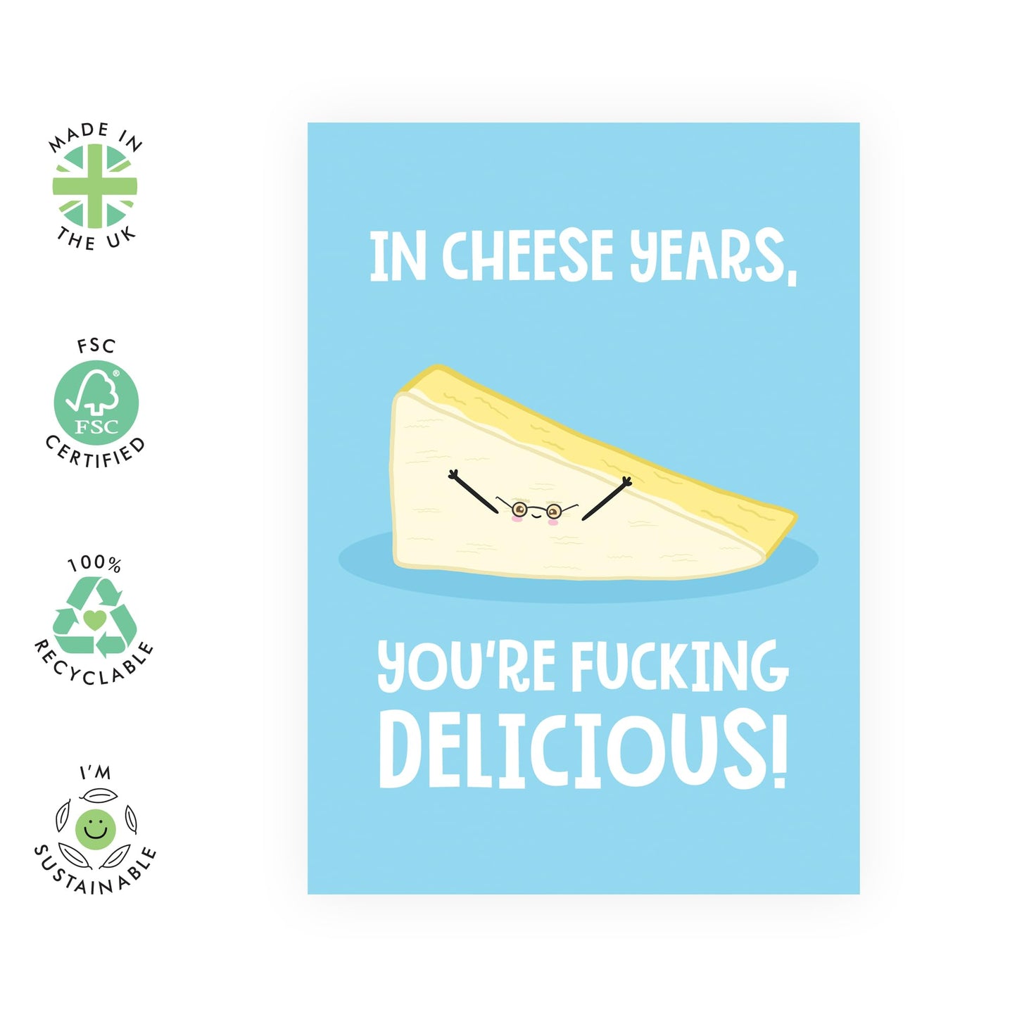 Funny Birthday Card For Husband Wife - In Cheese Years Fucking Delicious - Nice & Naughty - For Him & Her - Men Women - Gift Girlfriend Boyfriend - Comes With Sticker By Central 23