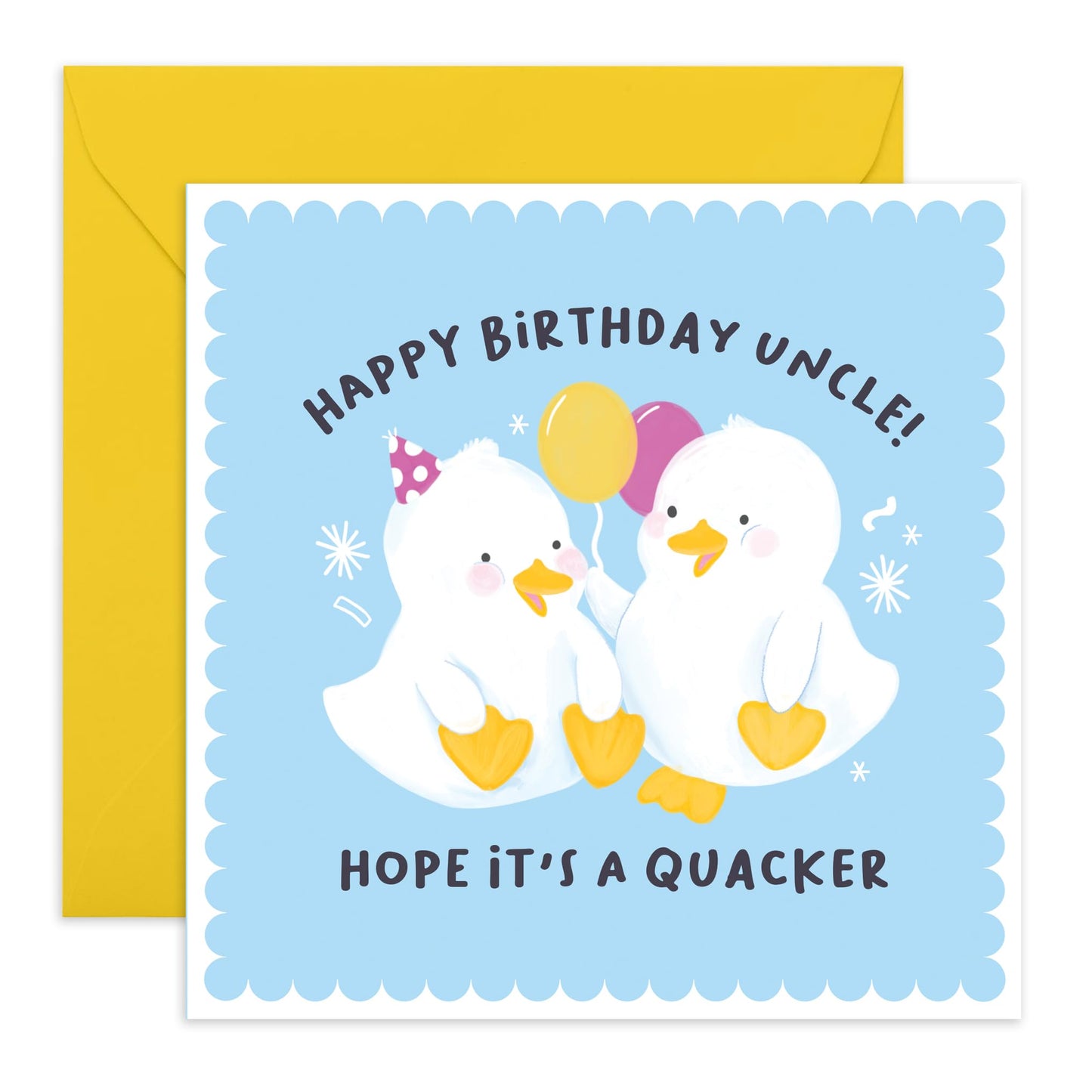 Uncle Birthday Card - Have A Quacker Uncle - Sweet Birthday Card - Greeting Cards From Nephew Niece - Gifts For Male - Gifts For Him - Comes With Fun Stickers - By Central 23