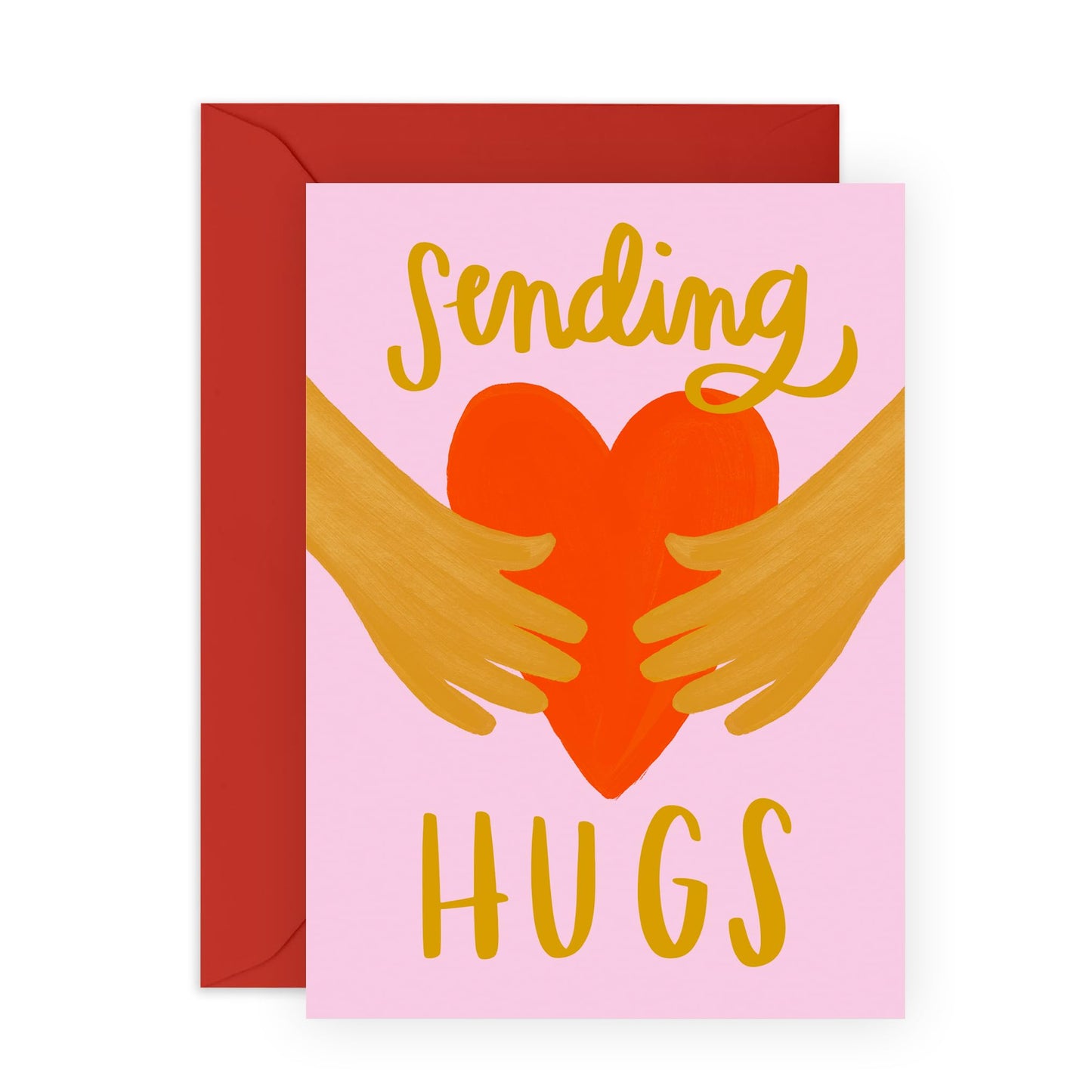 Sending Hugs Card – Greetings for Support & Comfort , Get Well Soon - For Him, Her, Mum, Dad, Brother, Sister, Cousin, Colleagues, Neighbour, Classmate, Coworker, Friends, BFF - Comes with Stickers