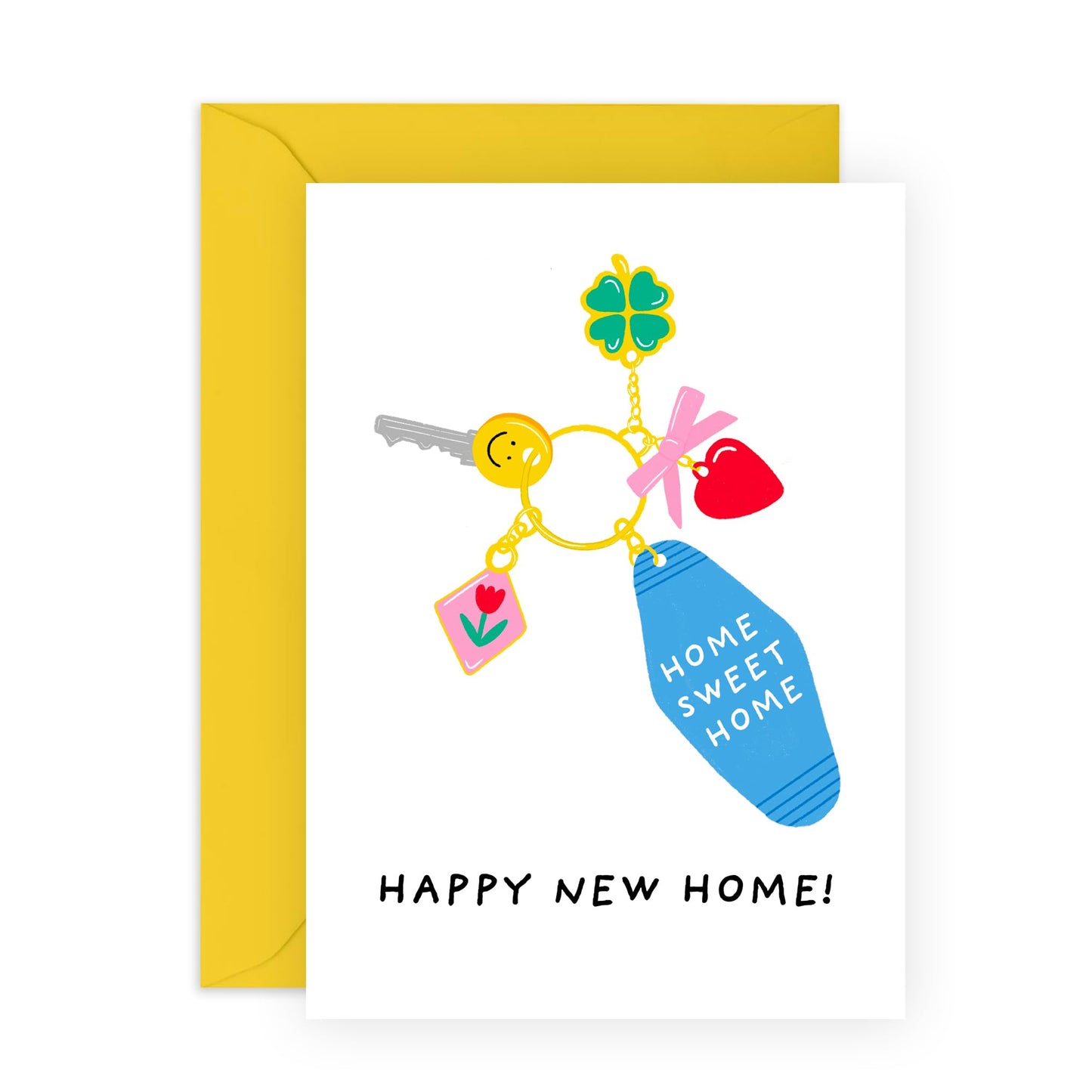 House Keys Congratulations Card - 'Happy New Home Keys' - Gifts for Friends, Coworkers, Son, Daughter, Neighbours - Moving In - Comes with Fun Stickers