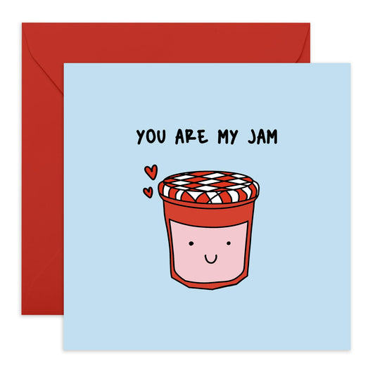 Sweet Greeting Card - 'You're My Jam' - Romantic Gift for Husband, Wife, Boyfriend, Girlfriend, Married Couple - Sweet as Jam - Comes with Fun Stickers