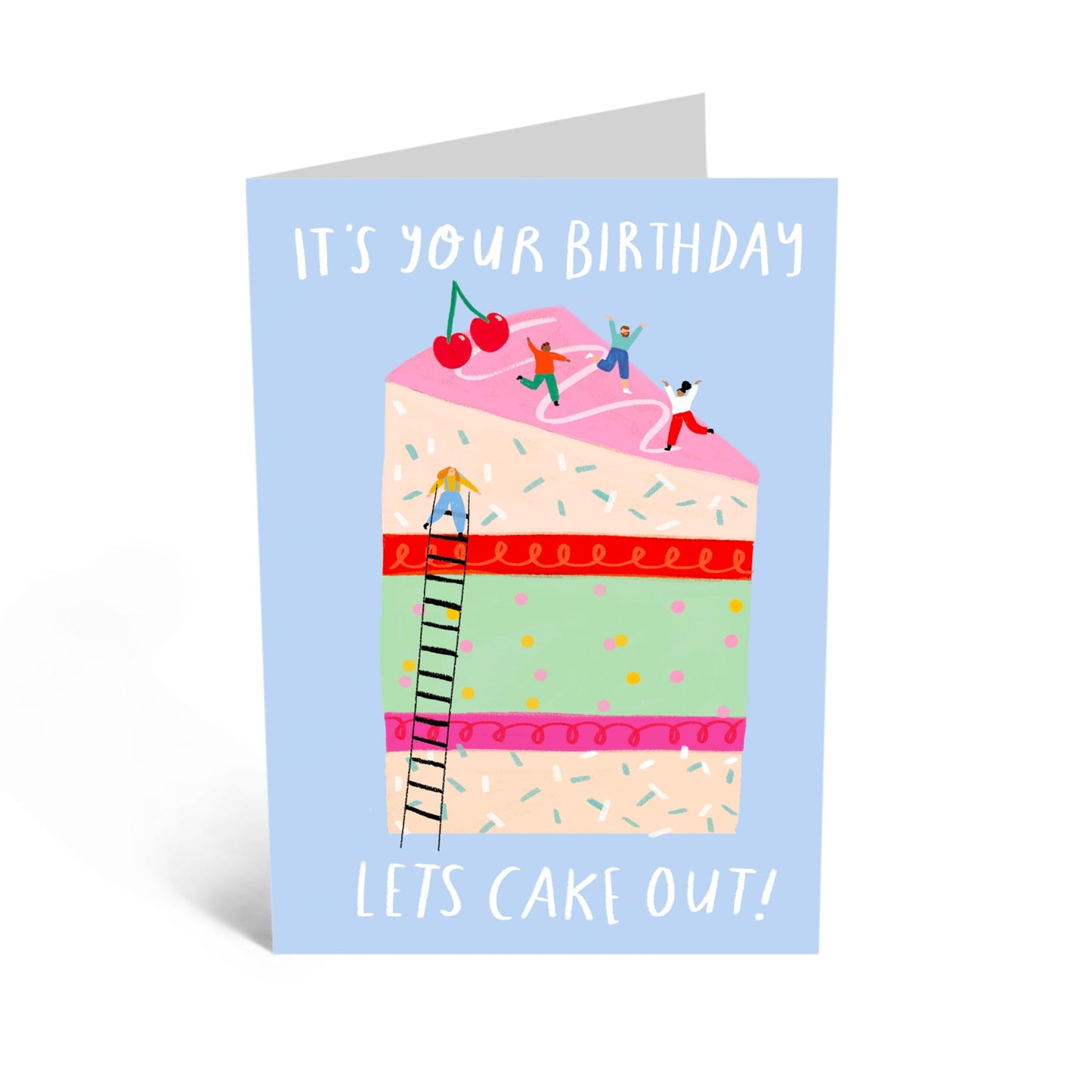 Festive Greeting Card - 'BIRTHDAY CAKE OUT' - Ideal for Celebrating Birthdays with a Fun and Playful Twist - Perfect for Adding a Touch of Joy to Your Special Day - Comes with Stickers by Central 23