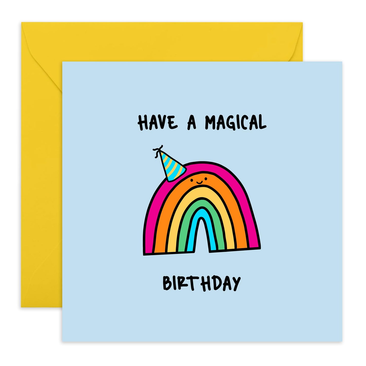 Kids Birthday Card - Magical Birthday Rainbow - Cute Birthday Cards For Men Women Boys Girls - Friends Birthday Card - Comes With Stickers - Blank Inside - By Central 23