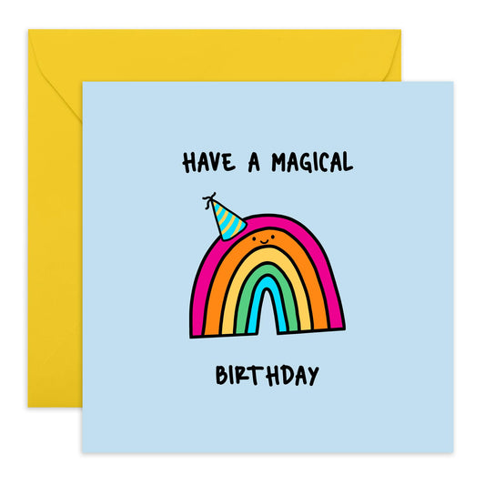 Kids Birthday Card - Magical Birthday Rainbow - Cute Birthday Cards For Men Women Boys Girls - Friends Birthday Card - Comes With Stickers - Blank Inside - By Central 23