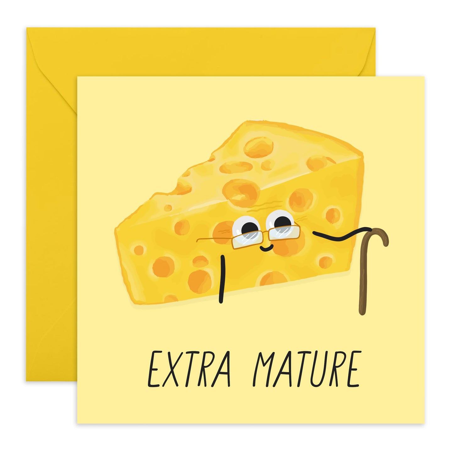Happy Birthday Card For Men Women - Extra Mature Cheese - Funny Greeting Cards For Him Her - Gift For Brother Sister Friend - For Mum Dad - Comes With Sticker By Central 23