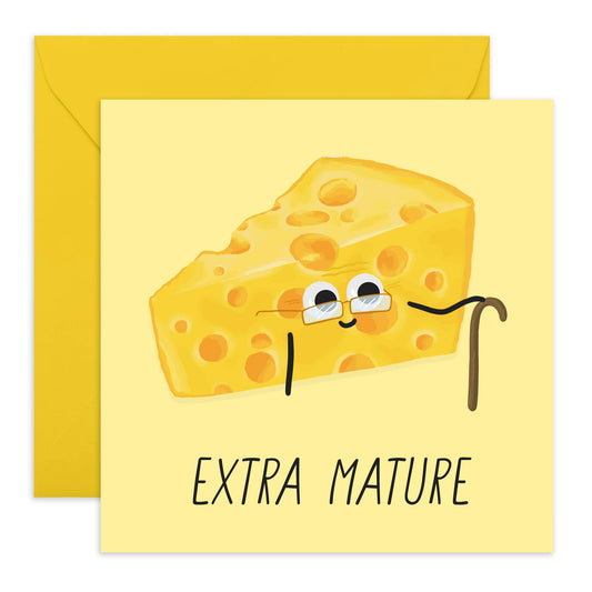 Happy Birthday Card For Men Women - Extra Mature Cheese - Funny Greeting Cards For Him Her - Gift For Brother Sister Friend - For Mum Dad - Comes With Sticker By Central 23