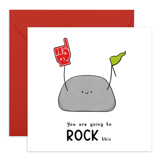Good Luck Card For Men Women - You Are Going To Rock This - Cute Encouragement Cards For Friends - Goodluck Greeting Card For Exam Studies Game New Job - Comes With Stickers - By Central 23