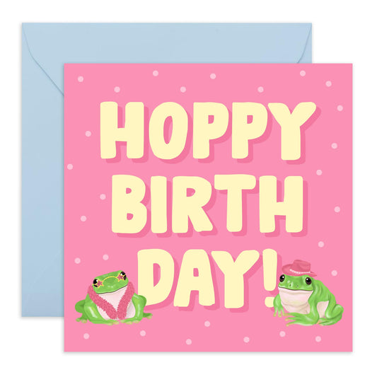 Bestfriend Card - Hoppy Birthday Frogs - Bestie Cheers - Friendship Gifts For Women Female - Bff Appreciation Card For Her - Comes With Fun Stickers - By Central 23
