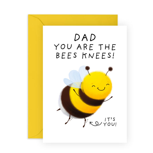 Funny Card - 'DAD, BEES KNEES' - For the Dad Who’s Absolutely the Best - Perfect for Celebrating an Amazing Dad - Ideal for Any Occasion or Just Because - Comes with Stickers by Central 23