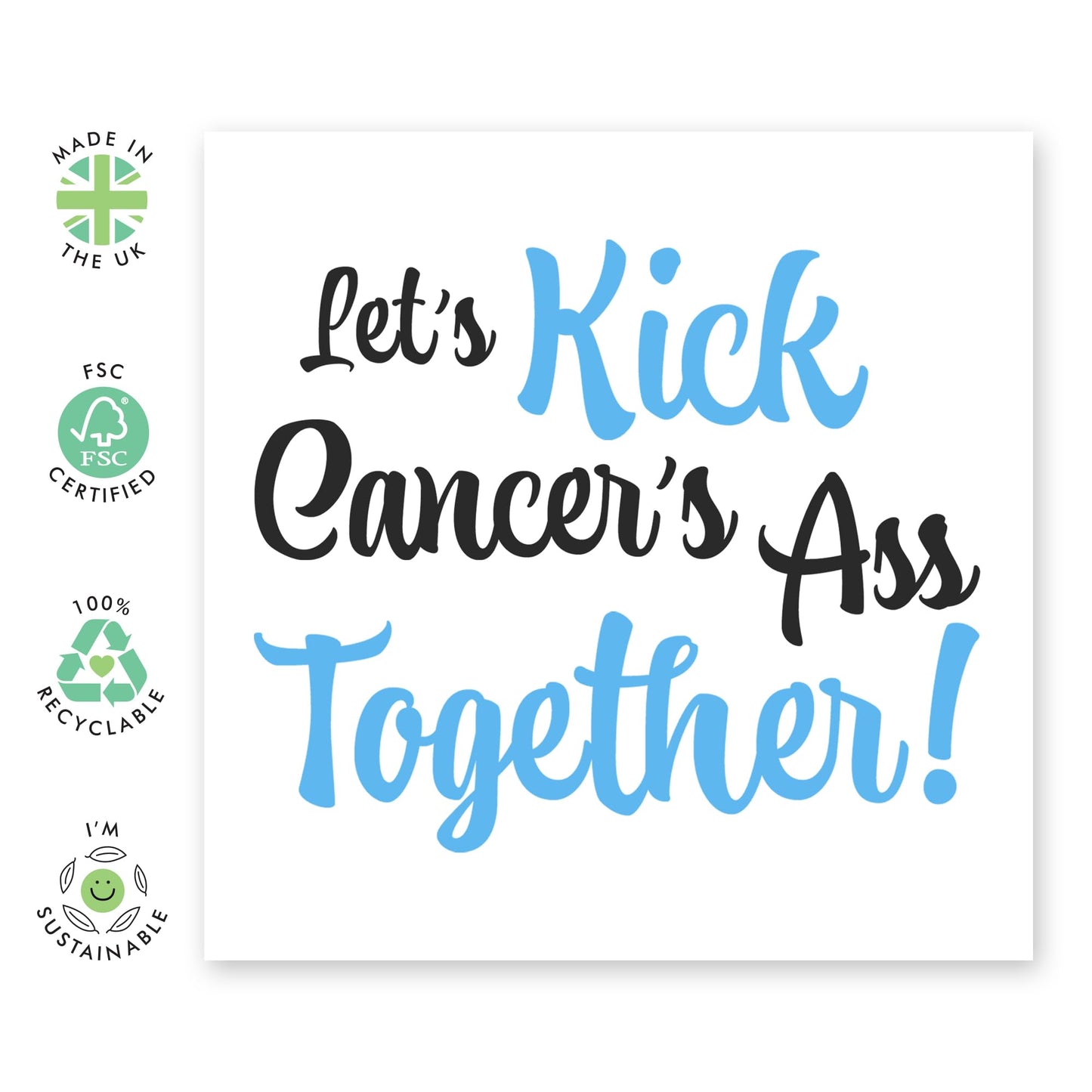 Encouragement Cards For Men Women - Fuck Cancer Cards And Envelopes - Funny Get Well Cards - Cheer Up Gifts For Cancer Patient - Cancer Sucks Cards For Him Her - Comes With Fun Stickers By Central 23