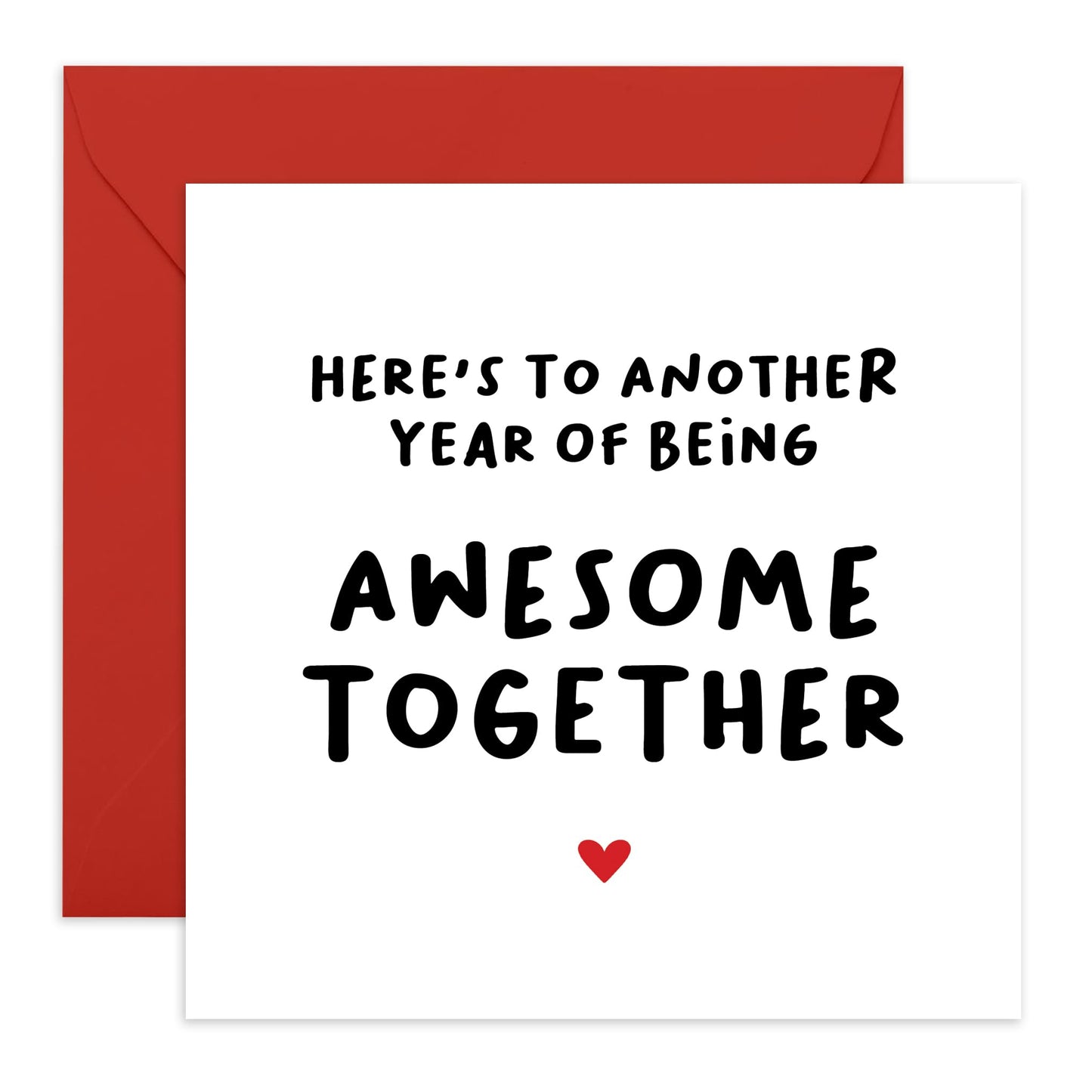 Anniversary Greeting Card - 'ANOTHER YEAR OF AWESOME' - Perfect for Celebrating Anniversaries - Ideal for Adding a Touch of Joy and Appreciation to Your Special Day - Comes With Stickers By Central 23