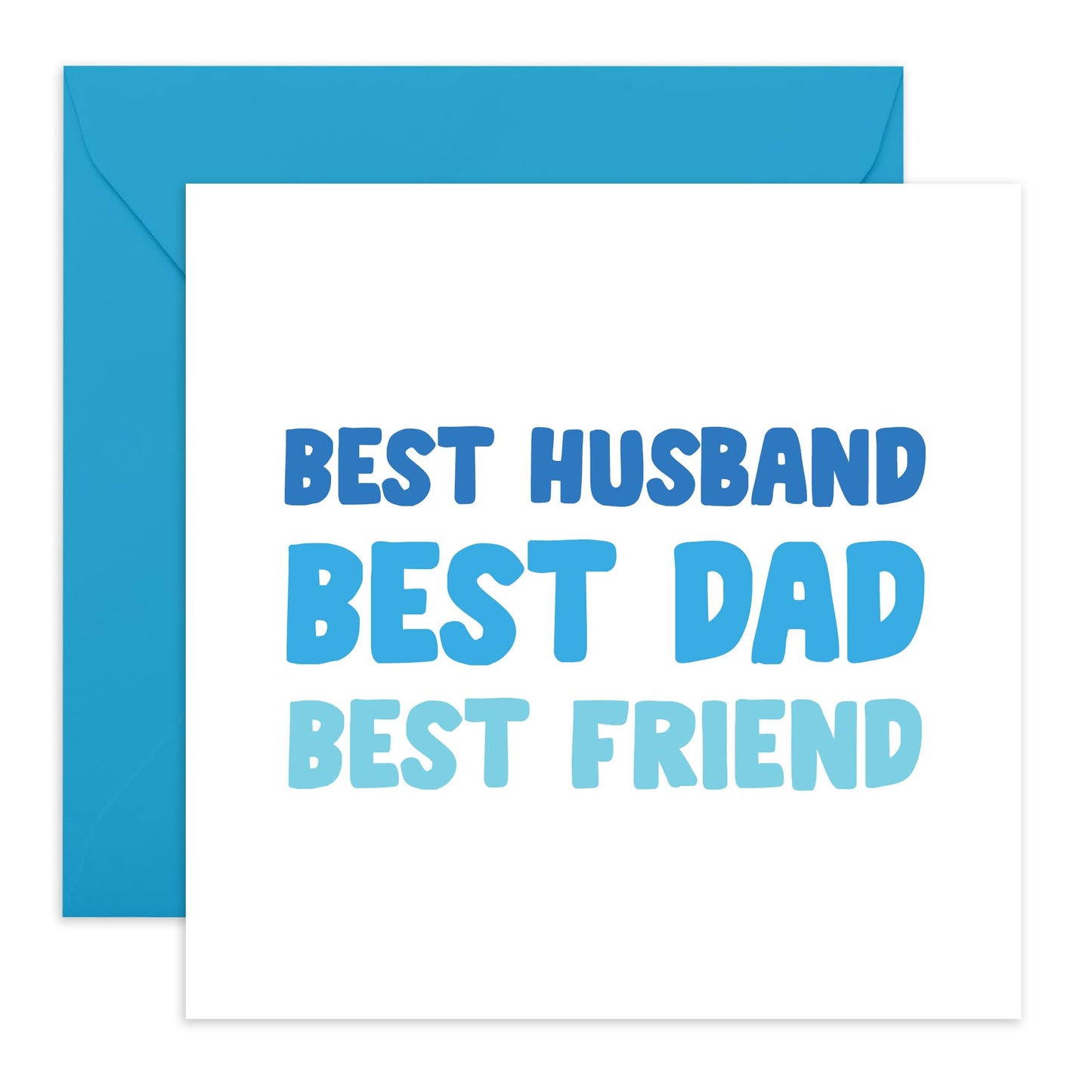 Father's Day Card For Dad - Best Husband Dad, Friend - Husband Birthday Card From Wife - Anniversary Greeting Cards For Men - Blank Inside - Comes With Stickers By Central 23