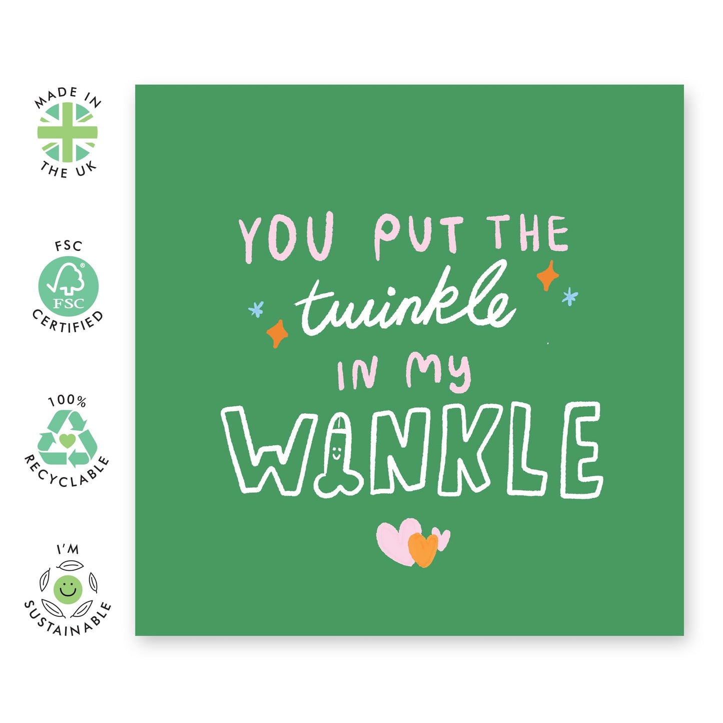 Hilarious Greeting Card - 'Winkle Tinkle' - Gifts for Husband, Wife, Girlfriend, Boyfriend, Married Couples, His, Her - Funny Romantic - Comes with Fun Stickers