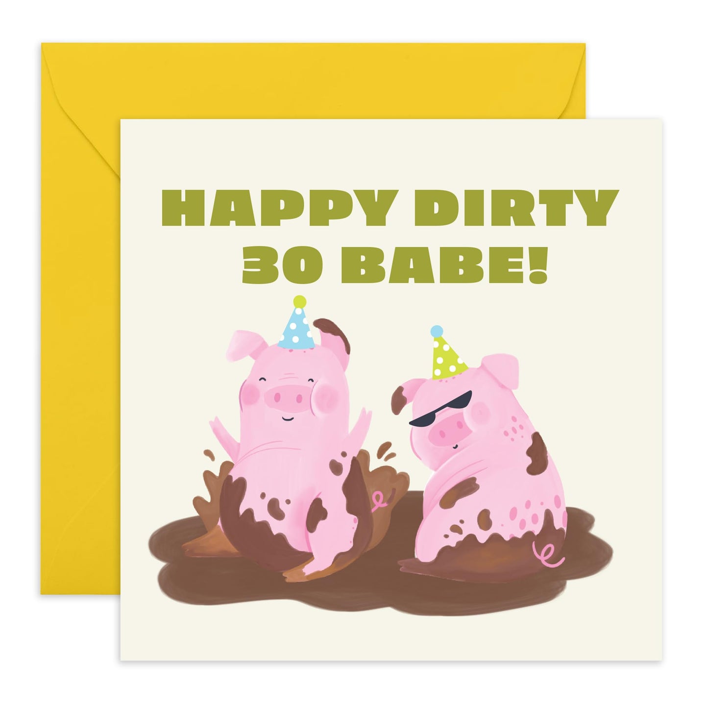 30th Birthday Card For Women Men - Happy Dirty 30 Babe - Happy Thirtieth Birthday Greeting Card - Greeting Cards - Brother Sister Birthday Cards - Niece Nephew - Comes With Fun Stickers By Central 23