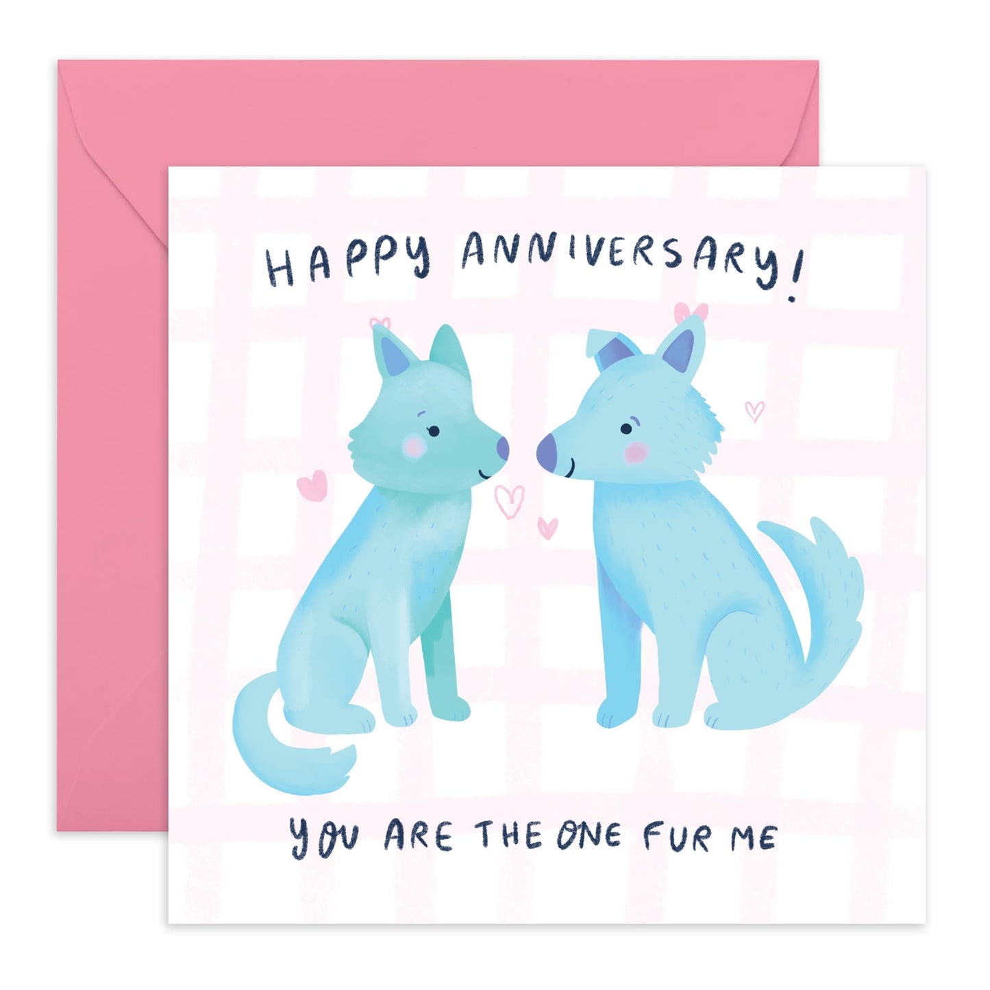 Anniversary Greeting Card - 'HAPPY ANNIVERSARY WOLVES' - Perfect for Celebrating with a Wild Romance - Ideal for Adding Bold Personal Touch to Your Special Day - Comes With Stickers By Central 23