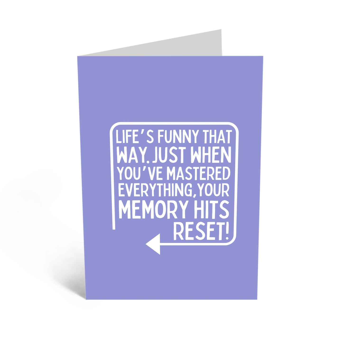 Funny Greeting Card - 'MEMORY HITS RESET' - Perfect for Celebrating Birthdays with a Humorous Twist - Ideal for Him Her Friends BFFs Family Wife Husband Boyfriend - Comes With Stickers By Central 23