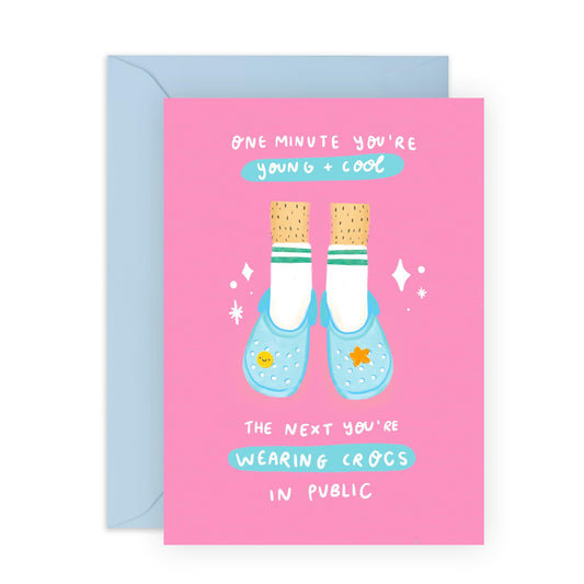 Hilarious Birthday Card Joke - 'Croc Everyday' -Gifts for Friends, Bruv, Mates, Colleagues, Co-workers, Him, Her, Partner, Bestie, BFF, Cousin - Uncool - Comes with Fun Stickers