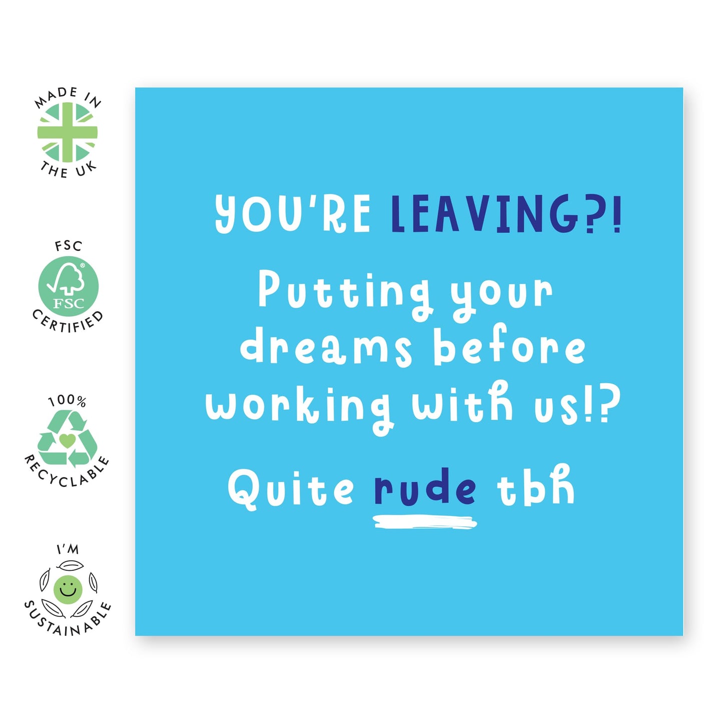 Leaving Message Card - 'You're Leaving 3' - Gift for Coworkers, Officemate, Buddies, Mate, Friend , Boss, Employee - Great Working With You - Comes with Fun Stickers