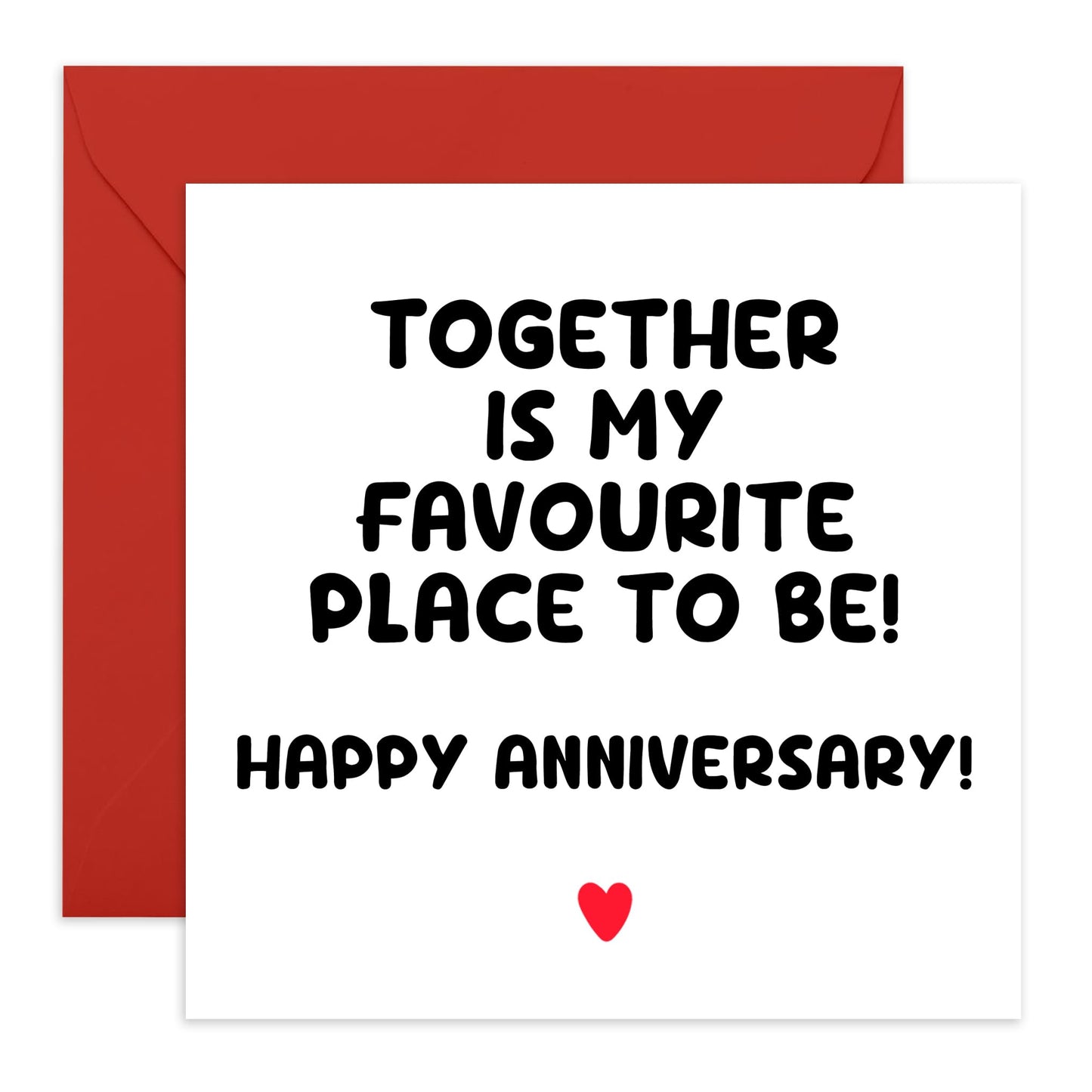 Anniversary Card For Him Her Couple - My Favourite Place To Be - Romantic Wedding Anniversary Card For Husband Wife - Gifts For Boyfriend Girlfriend Partner - Comes With Stickers - By Central 23