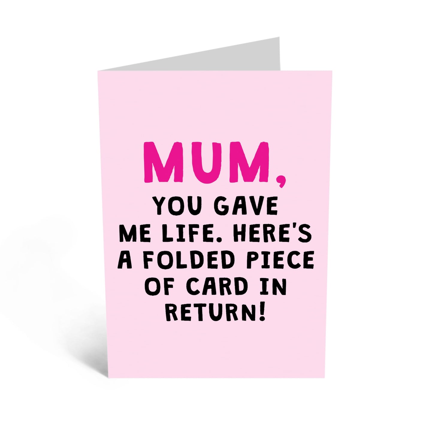 Sweet Greeting and Birthday Card - 'Mum You Gave Me Life' - Thank You Cards for Her Mummy, Mam, Ma from Son, Daughter, Kids - Mothers Day Message & Gift For Mama - Comes with Cute Stickers