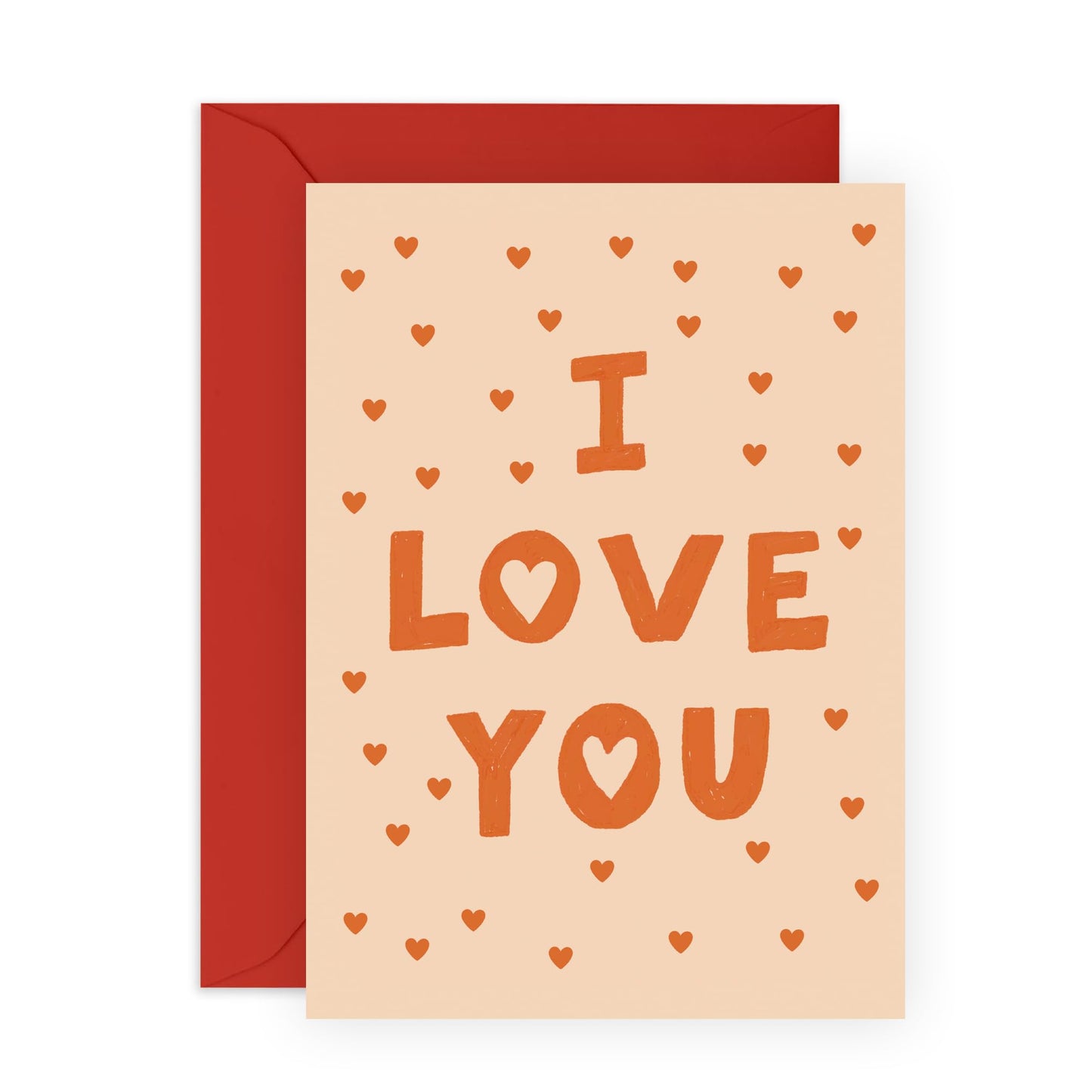 Cute & Simple Love Card - 'I Love You' - Romantic Valentines Day Gifts for Husband, Wife, Life Partner, Other Half - Hearts - Comes with Fun Stickers