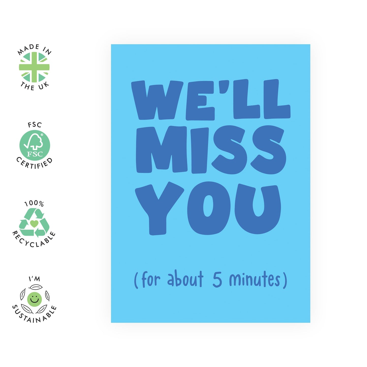 Leaving Cards For Colleagues - We'll Miss You - Funny Goodbye Cards For Coworker Colleague Boss - Farewell Card - Moving Away - Good Luck In Your New Job Card - Comes With Stickers - By Central 23