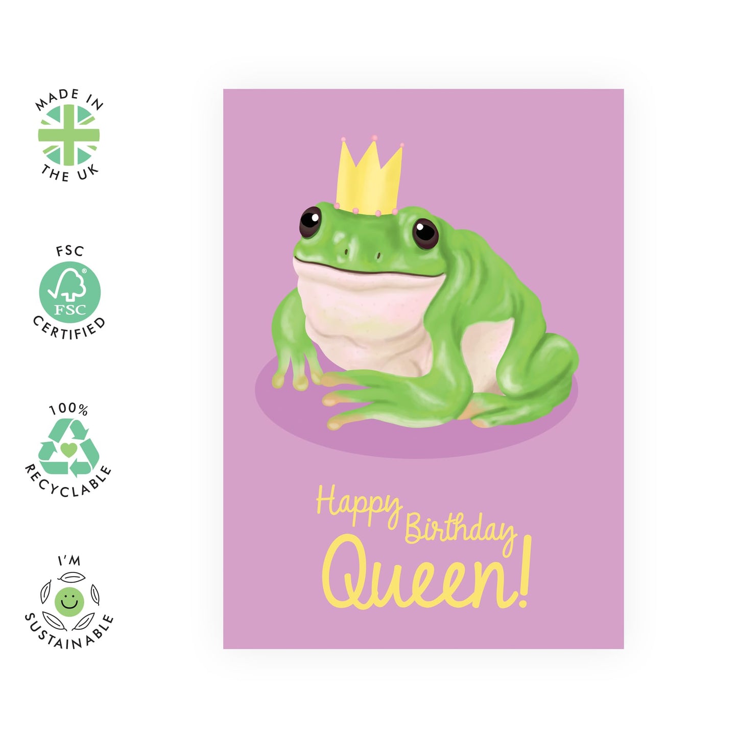 Mum Birthday Card - Wife Birthday Card - Happy Birthday Queen! - Greeting Cards Birthday For Women - Nan Birthday Card For Her - Comes With Stickers - By Central 23