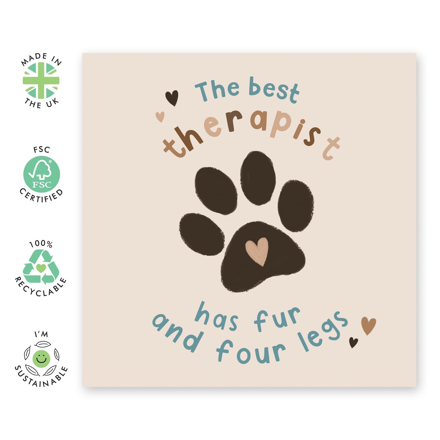 Greeting Card - 'DOG THERAPIST' - Perfect for Celebrating Your Pup’s Unconditional Love - Ideal for Adding a Touch of Appreciation for Your Furry Friends & Family - Comes With Stickers By Central 23