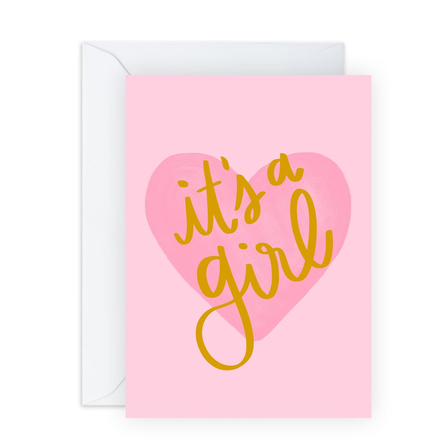 Celebratory Greeting Card - 'IT'S A GIRL' - For Announcing the Arrival of a New Baby Girl with Joy and Excitement - Ideal for Baby Showers or Birth Announcements - Comes with Stickers by Central 23