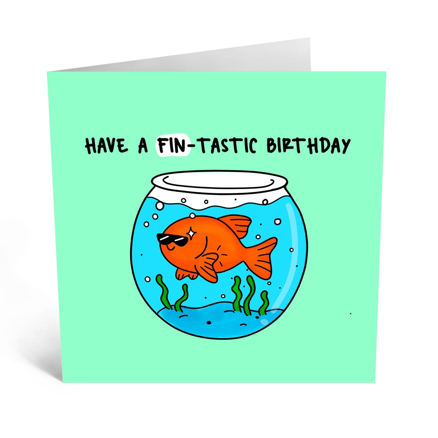 Birthday Greeting Card - 'FIN-TASTIC' - Perfect for Adding a Fun and Playful Touch to Birthday Celebration - Ideal for Him, Her, Friends, Family, Colleagues Brother - Comes With Stickers By Central 23