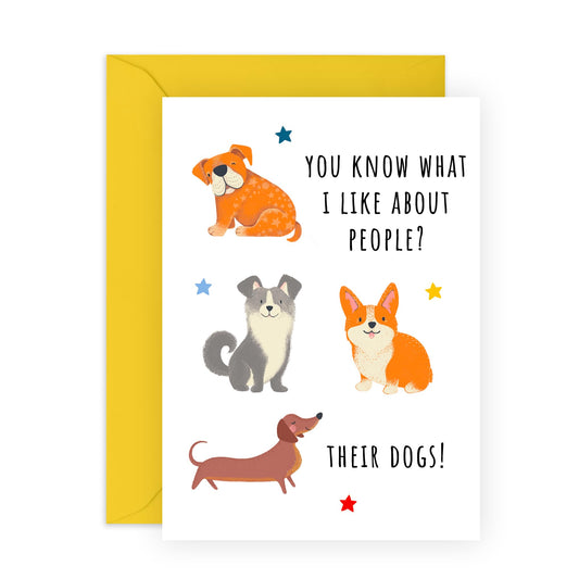 Dog Birthday Card For Men And Women - What I Like About People- Cute Birthday Card From Dog - Gift For Fur Parents Dog Mum Dad - Comes With Fun Stickers By Central 23