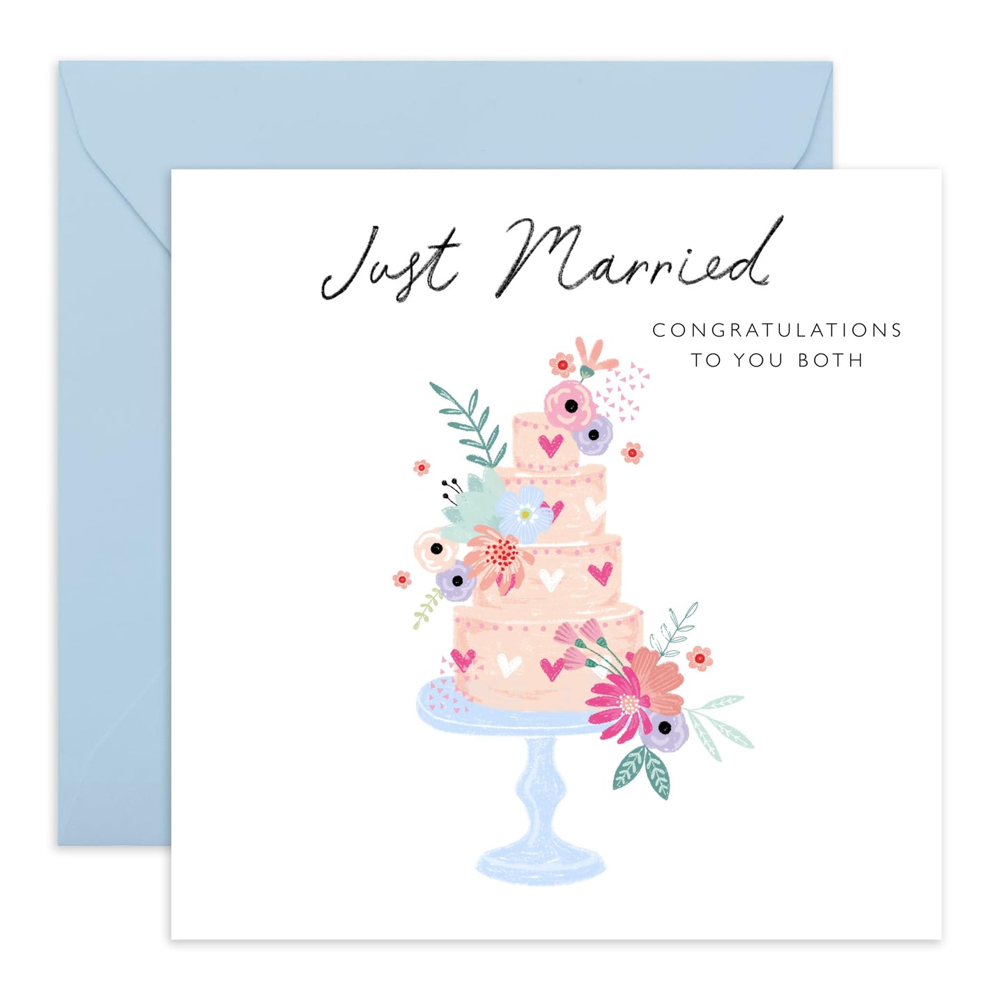 Wedding Cards For Bride And Groom - Just Married Cake - Newly Weds Card - Congratulations Card Men Women Son Daughter In Law - Best Wishes Gift Him Her - Comes With Stickers By Central 23