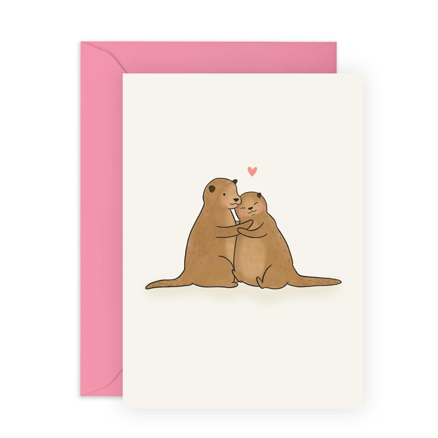 Adorable Otters Couple Anniversary Card - 'Otters In Love' - Personalised Gifts for Wife, Husband, Mum, Dad, Parents, Girlfriend, Boyfriend- Kiss - Comes with Fun Stickers