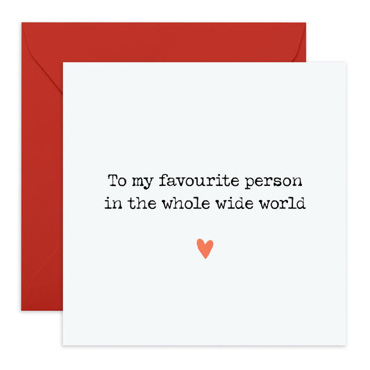 Happy Anniversary Card For Wife Husband - My Favourite Person - Sweet Birthday Card - Valentine's Day Cards For Boyfriend Couple - Love Cards For Him Her - Comes With Stickers By Central 23