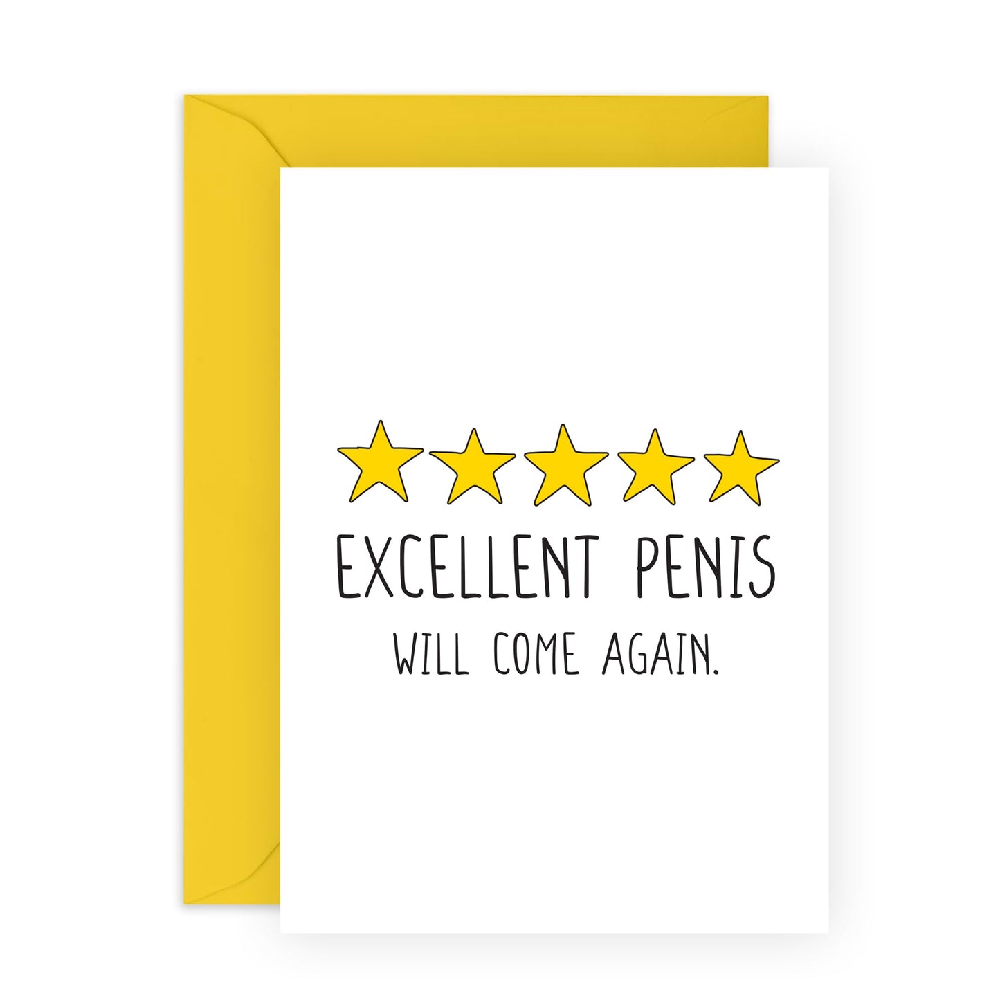 Naughty Anniversary Card For Husband - 5 Star Excellent P*nis - Boyfriend Birthday Card Funny - Rude Greeting Cards For Men Couple - Valentines Day Gift For Him - Comes With Stickers - By Central 23