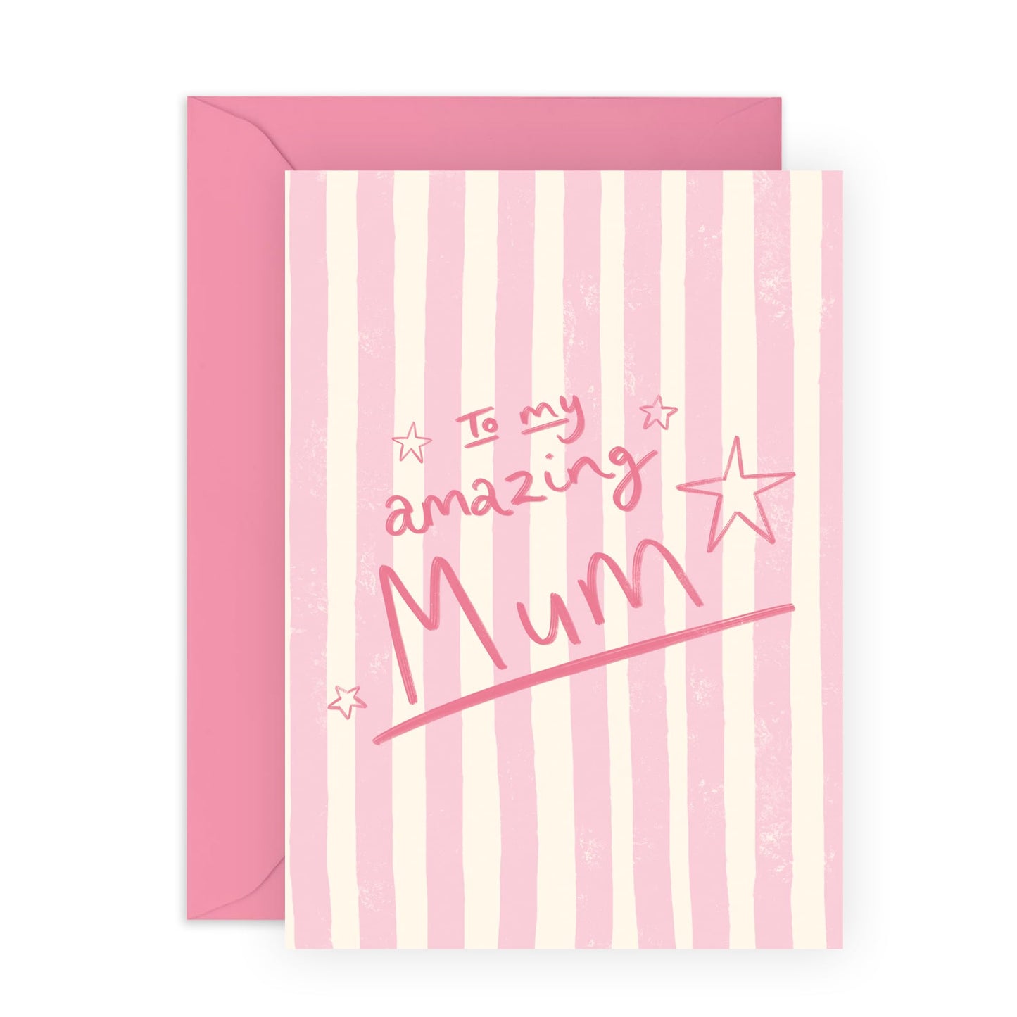 Appreciation Birthday Cards For Mum - To My Amazing Mum - Pink Greeting Cards For Women, Mummy, Mama, Ma - Happy Mother's Day Card From Daughter Son - Thank You Gifts For Her - Comes With Stickers