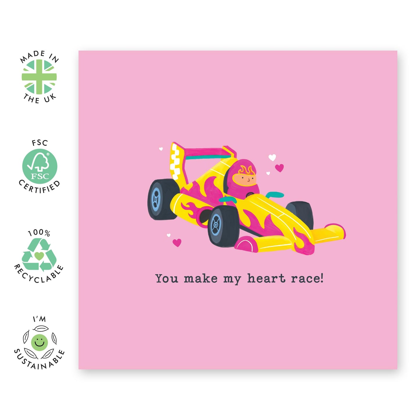 Girls Birthday Cards - You Make My Heart Race - Baby Milestone Cards - Birthday Card Boys Girls - Gift For Son Daughter Niece Nephew - Gift From Mum Dad - Comes With Fun Stickers By Central 23