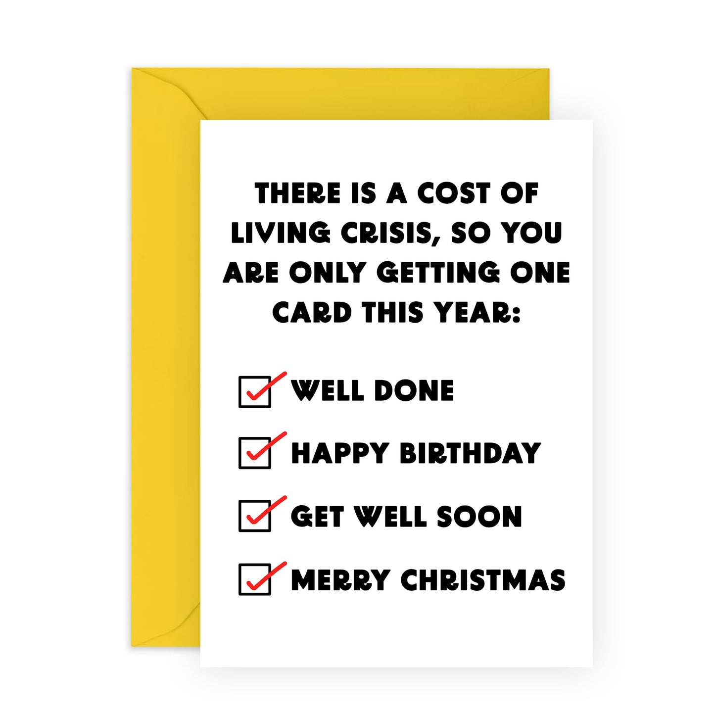 Funny Birthday Card For Him Her - Only One Card This Year - Congratulations Well Done - Christmas Cards - Get Well Soon Card - Comes With Fun Stickers By Central 23