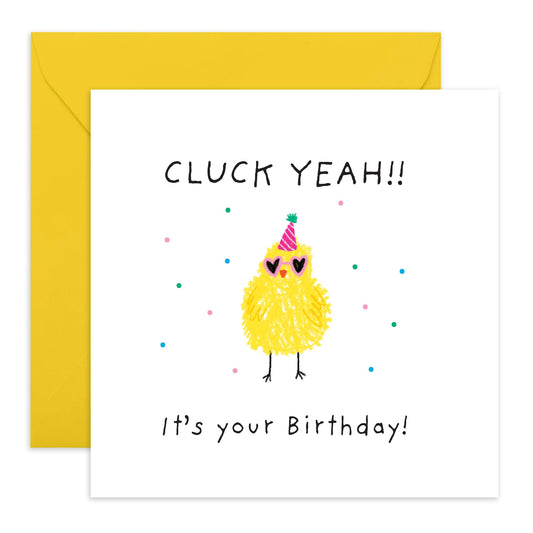 Birthday Card - 'Cluck Yeah' - For Anyone Who Loves Fun and Humor - Perfect for Birthdays, Celebrations, or Just Because - Cheeky Chicken Design - Comes with Fun Stickers by Central 23